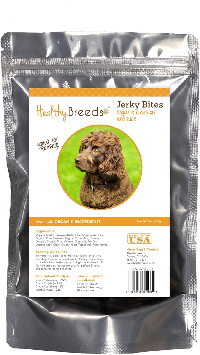 Healthy Breeds Boykin Spaniel Jerky Bites Chicken & Rice Recipe Dog Treats 5 oz