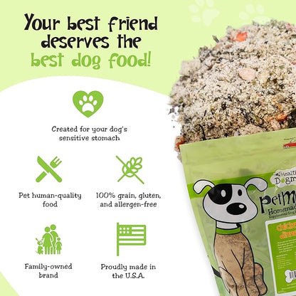Healthy Dogma - PetMix Dehydrated Dog Food for Allergies - Grain Free, Freeze Dried, Raw, Homemade Dog Food (Chicken Dinner, 2 lbs)