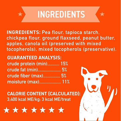Cloud Star Wag More Bark Less Grain Free Mini Biscuits, Bite Sized Crunchy Dog Treats, 7oz Bag, Peanut Butter & Apples, 7 oz.