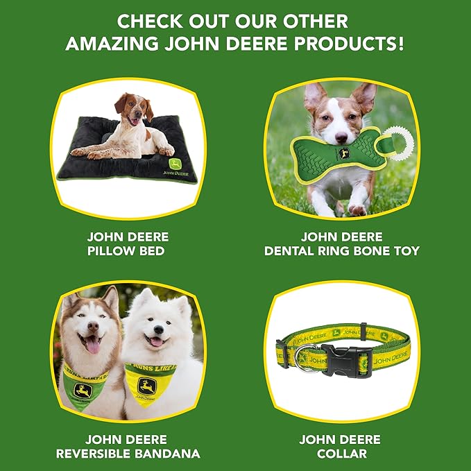 JOHN DEERE TIE BANDANA for DOGS & CATS. Soft Mesh Adjustable & Stretchable Pet Bandana to Easily Tie Around Your Dog’s Neck for Easy Wear. for The John Deere Fans & Followers! SIZE: LARGE-EXTRA LARGE