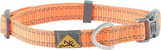 Browning Classic Preformance Webbing Pet Collar, Fully Adjustable, Available in Solid Colors and Camo Patterns, Safety Orange, Small