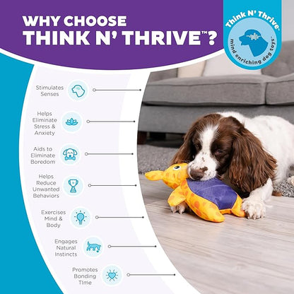 Outward Hound Nina Ottosson Puzzle Palz Interactive Plush Dog Puzzle Dog Enrichment Toys, Plush, Squeaky, Giraffe, Yellow