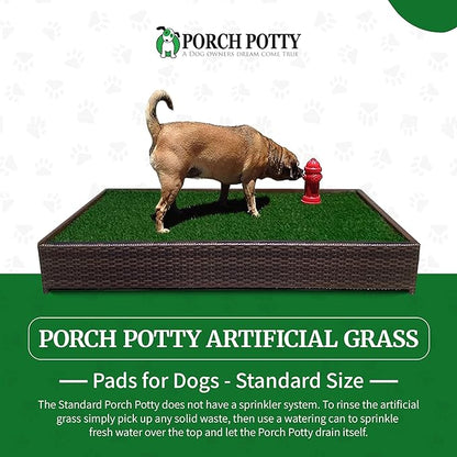 Porch Potty Artificial Grass Potty Pads Without Sprinklers - Standard Size 26x50x7 Reusable Potty Training Pad - Washable Pee Pad for Dogs - Instant Drainage - Quick Absorb - 4x2 Ft Grass Area
