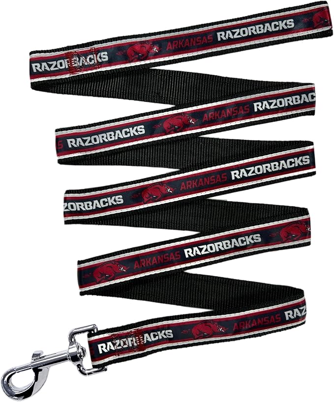 NCAA PET Leash, Small, Arkansas Razorbacks, Dog Leash, Shiny & Colorful Leash for Dogs & Cats Licensed by The NCAA, New Version