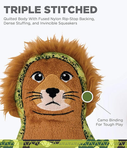 Outward Hound Xtreme Seamz Lion Squeaky Dog Toy - Reinforced Dense Stuffing Plush Toy