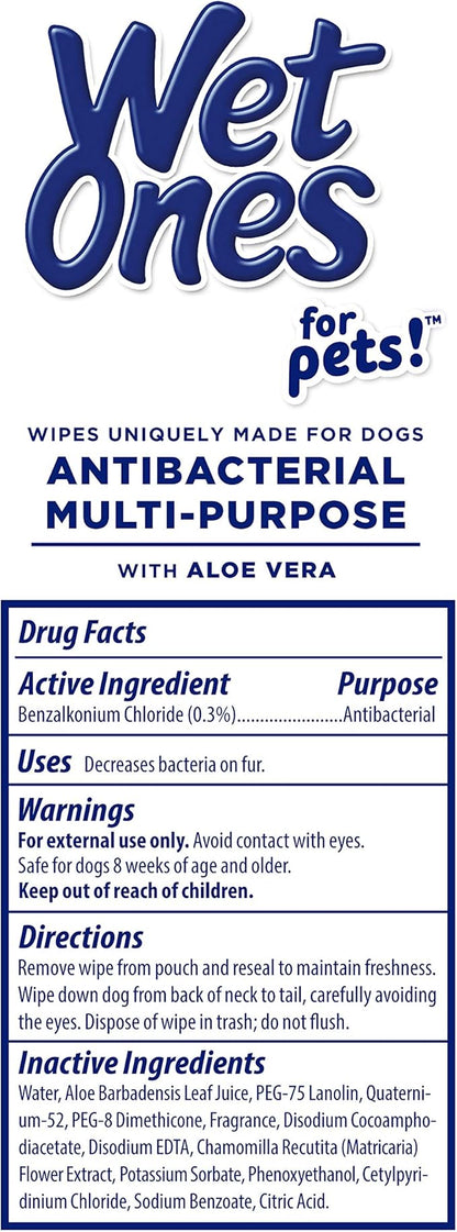Wet Ones for Pets Multi-Purpose Dog Wipes with Aloe Vera, 30 count - 8 pack | Dog Wipes for All Dogs in Tropical Splash Scent, Wet Ones Wipes with Wet Lock Seal