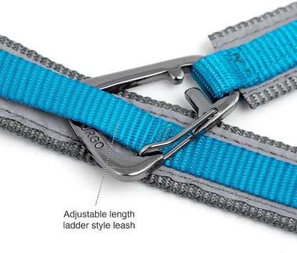 Kurgo 6 in 1 Quantum Leash, Hands Free Leash for Dogs, Running Belt Lead, Crossbody & Waist Belt Style, Reflective, Carabiner Clip, for Training, Hiking, or Jogging, 4 colors