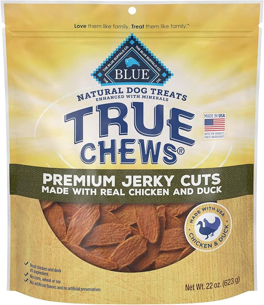 Blue Buffalo True Chews Premium Jerky Cuts Natural Dog Treats, Duck 22 oz bag