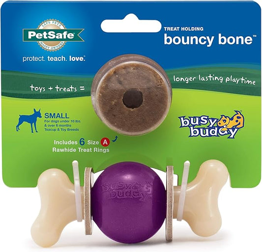 PetSafe® Busy Buddy® Bouncy Bone™, Treat Holding Dog Toy, Small, Best for Dogs Up to 10 Lb.