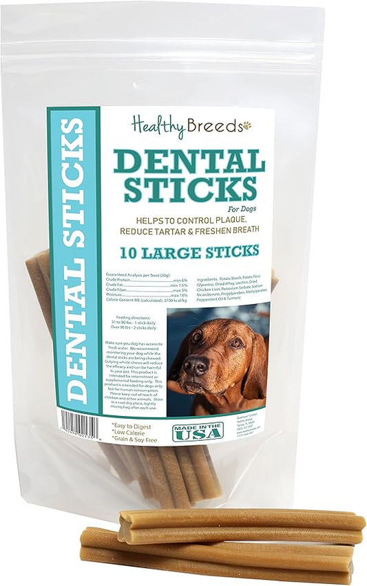 Healthy Breeds Redbone Coonhound Dental Sticks Large 10 Count