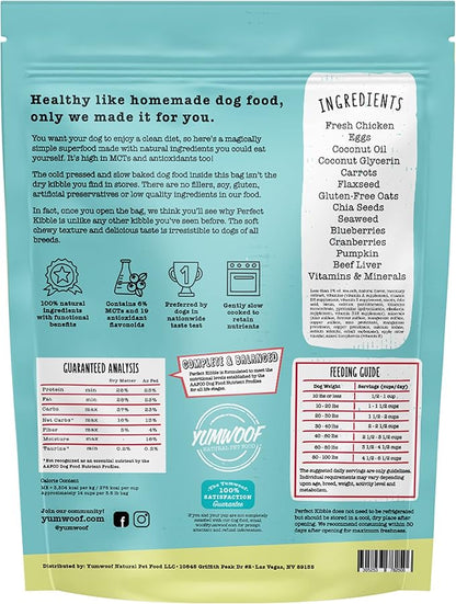 Perfect Kibble Non-GMO Air Dried Dog Food | Improves Allergies & Digestion with Organic Coconut Oil, MCTs & Antioxidants | Vet-Approved Soft Dry Diet | Made in USA (Chicken 3.5lbs)