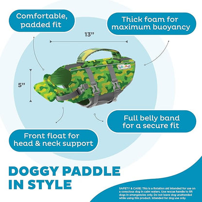 Outward Hound Granby Splash Camo Dog Life Jacket, Small