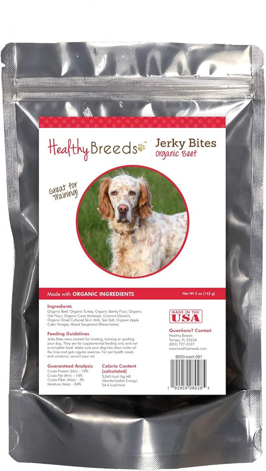 Healthy Breeds English Setter Jerky Bites Beef Recipe Dog Treats 5 oz