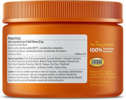 Zesty Paws Probiotics for Dogs - Digestive Enzymes for Gut Flora, Digestive Health, Diarrhea & Bowel Support - Clinically Studied DE111 - Dog Supplement Soft Chew for Pet Immune System - 50 Count