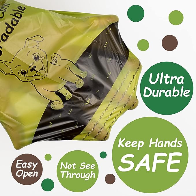 GREENER WALKER Poop Bags for Dog Waste, 1080 Doggy Waste Bags Extra Thick Strong 100% Leak-Proof (Brown)