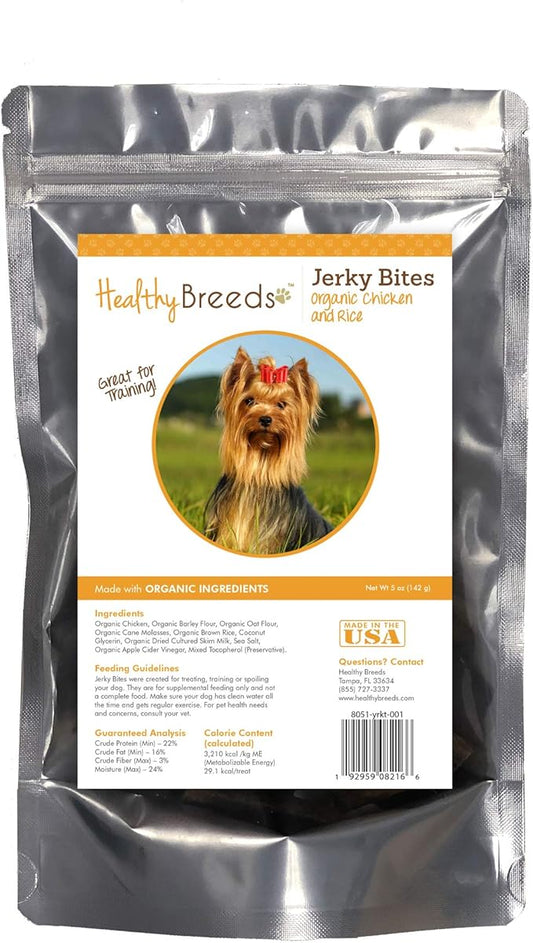 Healthy Breeds Yorkshire Terrier Jerky Bites Chicken & Rice Recipe Dog Treats 5 oz