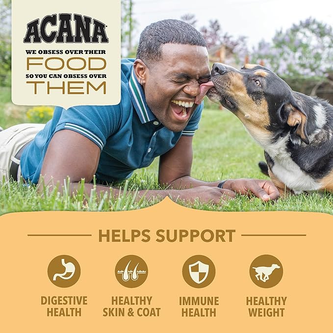 ACANA Wholesome Grains Dry Dog Food, Free-Run Poultry, Real Chicken & Turkey and Eggs Dog Food Recipe, 22.5lb