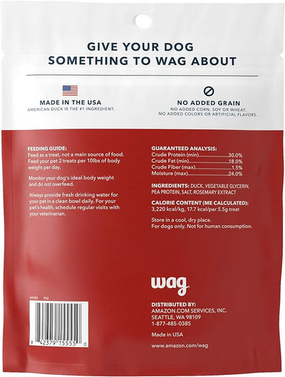 Amazon Brand - Wag Soft & Tender American Jerky Dog Treats – Duck Bites, 16 Ounce (Pack of 1)