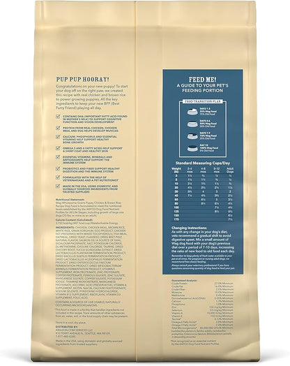 Amazon Brand - Wag Dry Dog Puppy Food, Chicken and Brown Rice, 5 lb