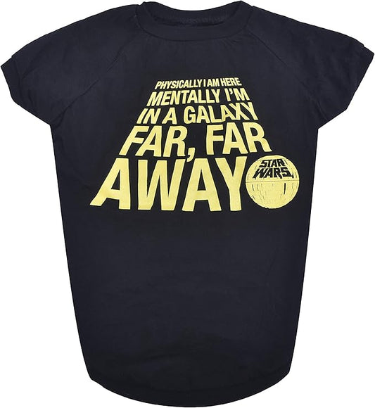 Star Wars for Pets "Mentally I'm In A Galaxy Far, Far, Away" Dog Tee | Black Dog T-Shirt | Soft Dog Shirt, Small | Cute Dog Clothing and Apparel, Cute Dog Clothes