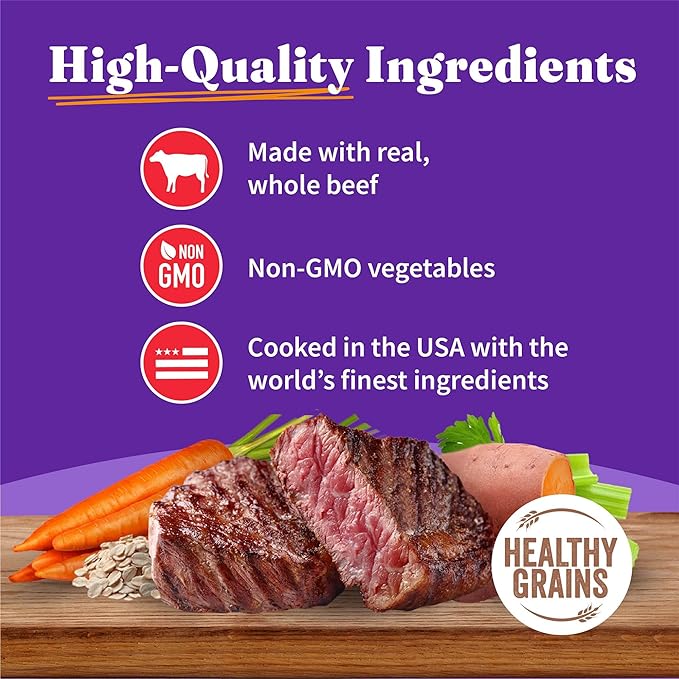 Halo Adult Wet Dog Food, Beef Recipe in Broth, Great as Nutritious Meals or Healthy Dog Food Toppers, 13.2 oz Dog Food Can (Pack of 6)