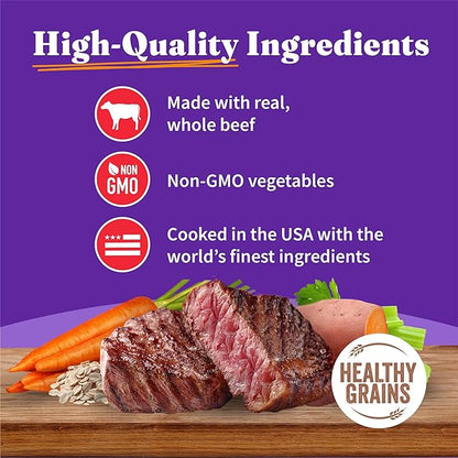 Halo Adult Wet Dog Food, Beef Recipe in Broth, Great as Nutritious Meals or Healthy Dog Food Toppers, 13.2 oz Dog Food Can (Pack of 6)