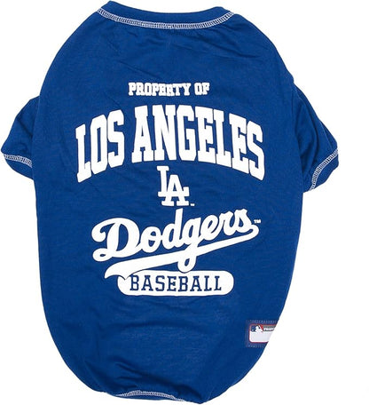MLB LA Dodgers Dog T-Shirt, X-Large. - Licensed Shirt for Pets Team Colored with Team Logos. - Premium Stretchable Materials for The Comfort of Your Dog & cat.