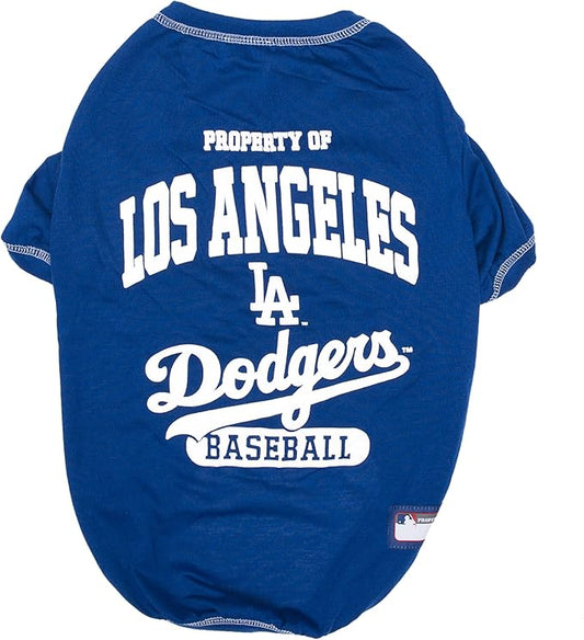 MLB LA Dodgers Dog T-Shirt, X-Large. - Licensed Shirt for Pets Team Colored with Team Logos. - Premium Stretchable Materials for The Comfort of Your Dog & cat.