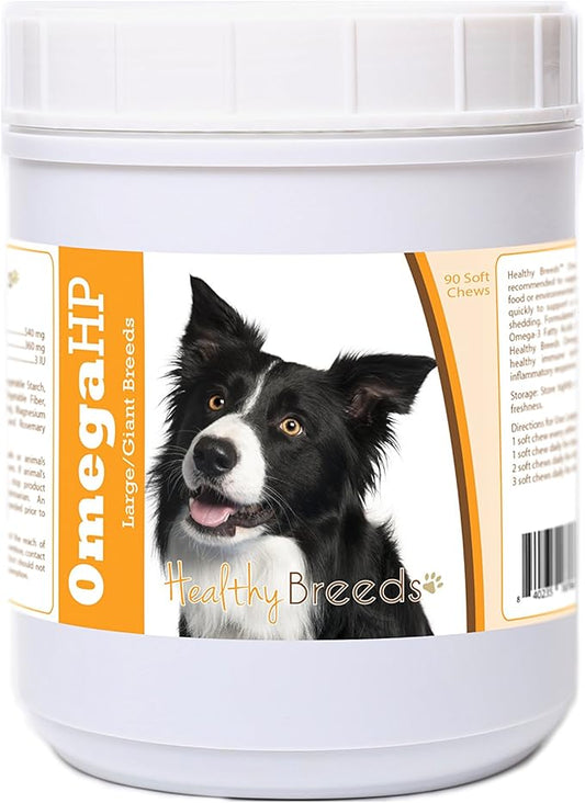 Healthy Breeds Border Collie Omega HP Fatty Acid Skin and Coat Support Soft Chews 90 Count