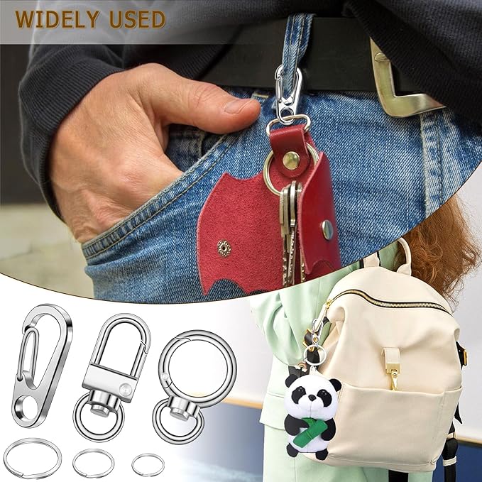 18PCS Dog Tag Clip Steel Ring Pet Tag, Dog Tags Ring Replaceable Dog Name Tag Clip, Dog ID Tags Dog Tag Clip for Collar Personalized Dog Tag Holder Key Rings for Dogs Cat Collar and Harnesses