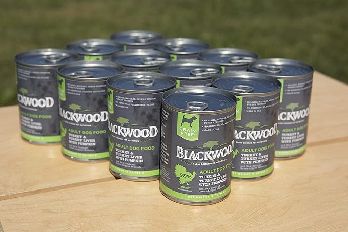 Blackwood Pet Food Blackwood Pet Grain Free Wet Dog Food Made in USA [All Natural Canned Dog Food], Turkey & Turkey Liver with Pumpkin, 13 oz. can, Pack of 12