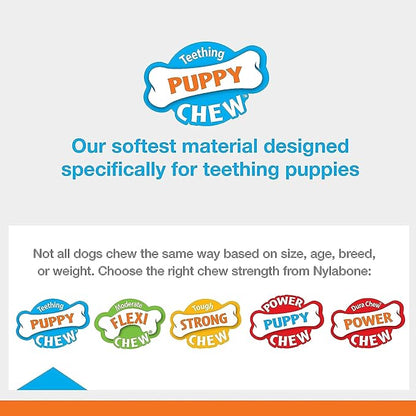 Nylabone Puppy Rubber Teether - Puppy Chew Toys for Teething - Puppy Supplies - Vanilla Flavor, Small/Regular (1 Count)
