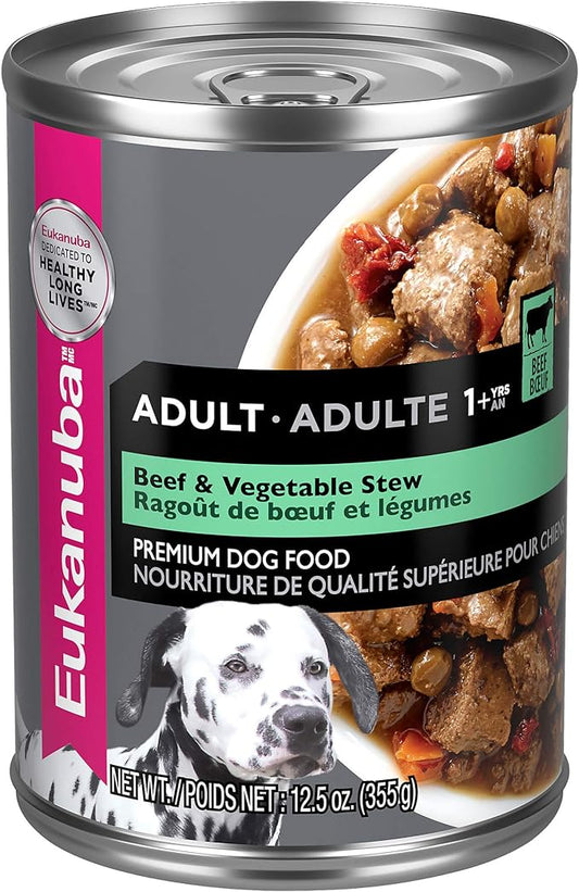 Eukanuba Beef & Vegetable Stew Adult Wet Dog Food, 12.5 oz can (12-count)