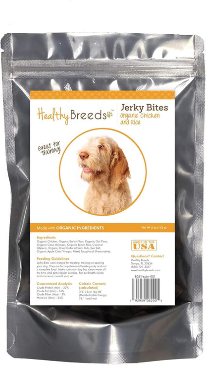 Healthy Breeds Spinoni Italiani Jerky Bites Chicken & Rice Recipe Dog Treats 5 oz