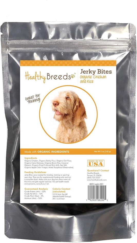 Healthy Breeds Spinoni Italiani Jerky Bites Chicken & Rice Recipe Dog Treats 5 oz