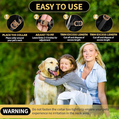 4 Pack Flea Collar for Dogs, 32 Months Flea and Tick Prevention for Dogs, Waterproof Dog Flea Collar, Dog Flea and Tick Treatment, Adjustable Flea and Tick Collar for Dogs Puppy-Black