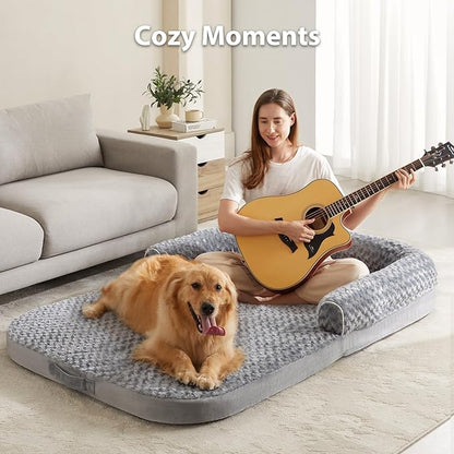 Human Dog Bed for People Adults, Dog Bed for Humans Size Fits You and Pets, Washable Faux Fur Orthopedic Human Dog Bed for People,Dog Bed for Humans