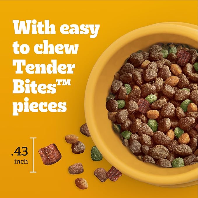 Pedigree with Tender Bites Complete Nutrition Adult Dry Dog Food, Chicken & Steak Flavor, 14 lb. Bag