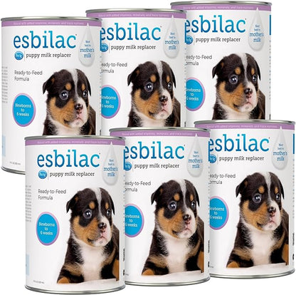 Pet-Ag Esbilac Puppy Milk Replacer Liquid - 11 oz, Pack of 6 - Ready-to-Feed Puppy Formula with Vitamins for Puppies Newborn to Six Weeks Old - Easy to Digest