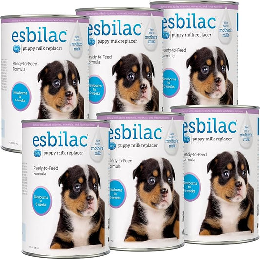 Pet-Ag Esbilac Puppy Milk Replacer Liquid - 11 oz, Pack of 6 - Ready-to-Feed Puppy Formula with Vitamins for Puppies Newborn to Six Weeks Old - Easy to Digest