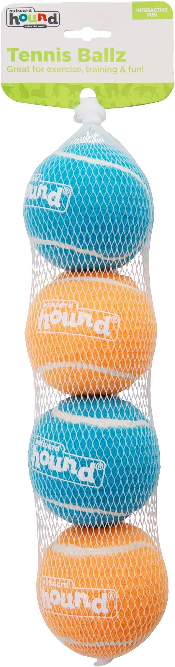 Outward Hound Tennis Ballz Fetch Dog Toy, 4-Pack