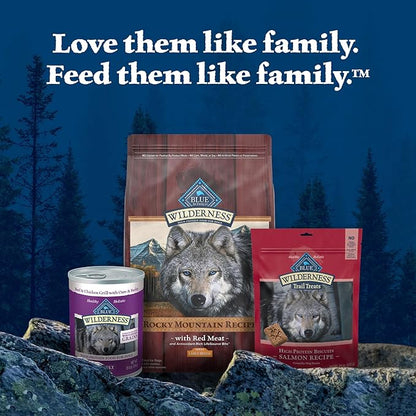 Blue Buffalo Wilderness Rocky Mountain Recipe High-Protein Large Breed Adult Dry Dog Food, Made in the USA with Natural Ingredients Plus Wholesome Grains, Red Meat, 24-lb. Bag
