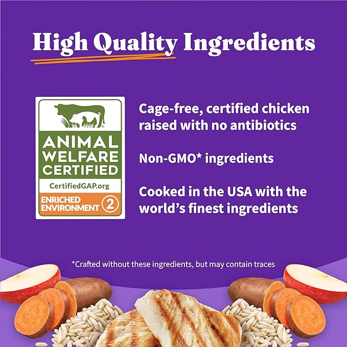 Halo Holistic Dog Food, Complete Digestive Health Cage-Free Chicken and Brown Rice Recipe, Dry Dog Food Bag, Small Breed Formula, 10-lb Bag