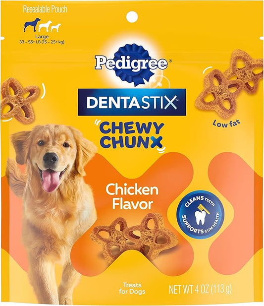 Pedigree DentaStix Chewy Chunx Dental Treats, Large Dog – 4 oz.