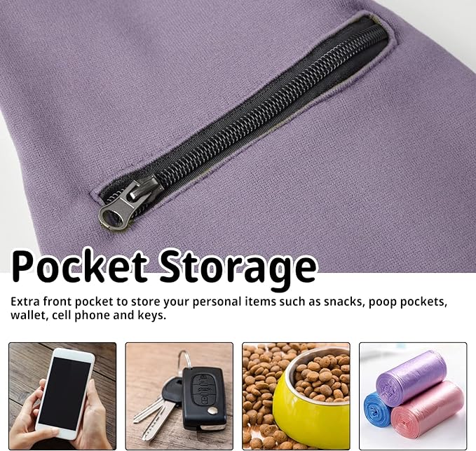 Cuby Dog and Cat Sling Carrier - Hands Free Reversible Pet Papoose Bag - Soft Pouch and Tote Design - Suitable for Puppy, Small Dogs Cats Outdoor (Purple, Adjust strap 2.0)