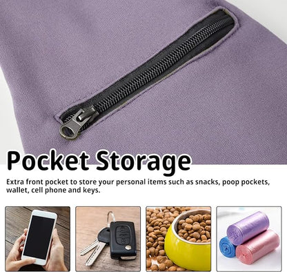 Cuby Dog and Cat Sling Carrier - Hands Free Reversible Pet Papoose Bag - Soft Pouch and Tote Design - Suitable for Puppy, Small Dogs Cats Outdoor (Purple, Adjust strap 2.0)