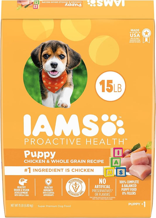 IAMS Smart Puppy Dry Dog Food with Real Chicken, 15 lb. Bag