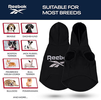 Reebok Dog Hoodie – Fleece Dog Sweater with Leash Hole, Cold Winter Dog Sweatshirt for Small Medium and Large Dogs, Premium Dog Fall Sweater Pullover Hoodie, Cozy Warm Perfect Dog Christmas Outfit