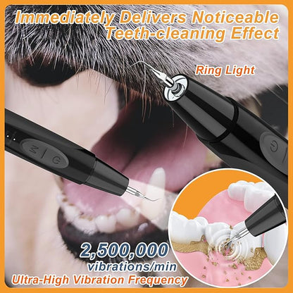 PAWZIDEA Dog Plaque Remover for Teeth Ultrasonic 44kHz, Intelligent Pet Ultrasonic Tooth Cleaner, Tartar Remover for Dog Teeth Cleaning Kit, Canine/Cat Toothbrush Scaler Dental Care Tool, Rechargeable