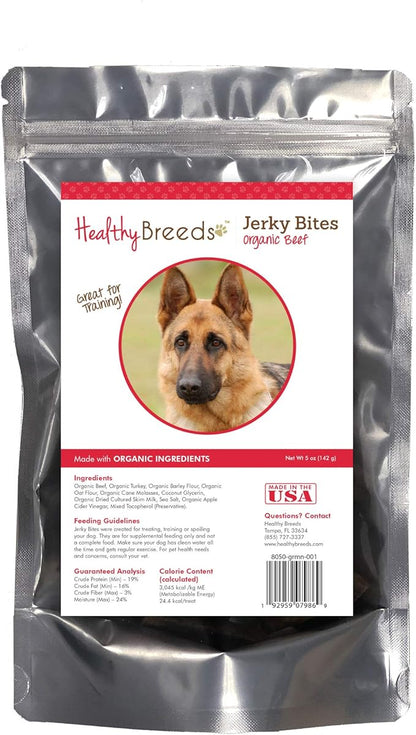 Healthy Breeds German Shepherd Jerky Bites Beef Recipe Dog Treats 5 oz